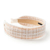 Halo Luxe Estella Tweed Pearl Trimmed Headband - Tan/Ivory
