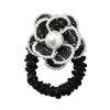 Halo Luxe Estella Tweed Pearl Trimmed Pony - Black