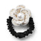 Halo Luxe Estella Tweed Pearl Trimmed Pony - Ivory