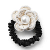 Halo Luxe Estella Tweed Pearl Trimmed Pony - Ivory