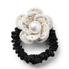 Halo Luxe Estella Tweed Pearl Trimmed Pony - Ivory