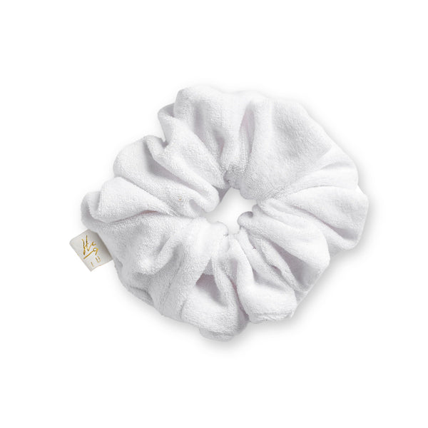 Halo Luxe Terry Scrunchie - White