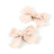 Halo Luxe Jocelyn Gingham Scalloped Double Clip Set - Buff