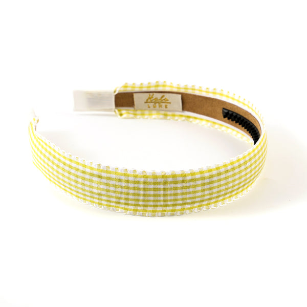 Halo Luxe Jocelyn Gingham Scalloped Headband - Yellow