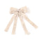 Halo Luxe Jocelyn Gingham Scalloped Bow Hair Clip - Taupe