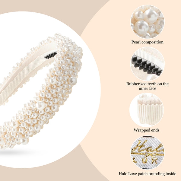 Halo Luxe Becca Pearl Headband - Ivory