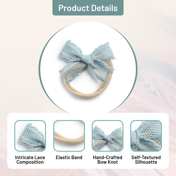 Halo Luxe Mae Lattice Lace Baby Headband - Powder Blue