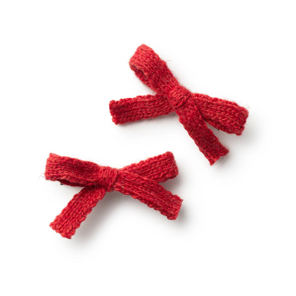 Halo Luxe Avery Ribbed Knit Double Clip Set - Red