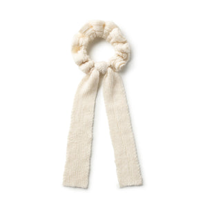  Girls’ Long Tail Scrunchie in Ivory
