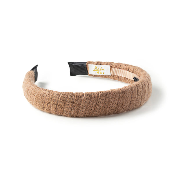 Halo Luxe Avery Ribbed Knit Padded Headband - Chocolate