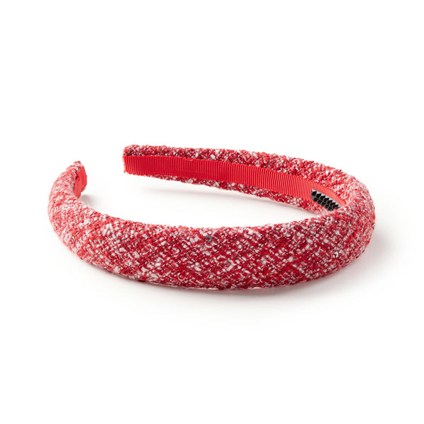 Halo Luxe Clara Tweed Padded Headband - Red