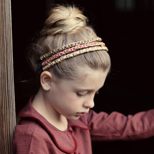 Halo Luxe Coco Gold Chain Headband - Oatmeal