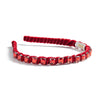 Halo Luxe Crystal Velvet Headband - Scarlet