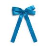 Halo Luxe Gumdrop Scalloped Satin Bow Clip - Cobalt