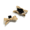 Halo Luxe Laura Velvet Bow Mini Claw Clip Set - Oatmeal