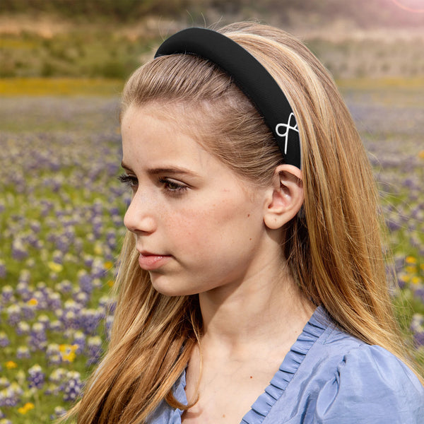 Halo Luxe Marshmallow Signature Bow Logo Padded Headband - Black