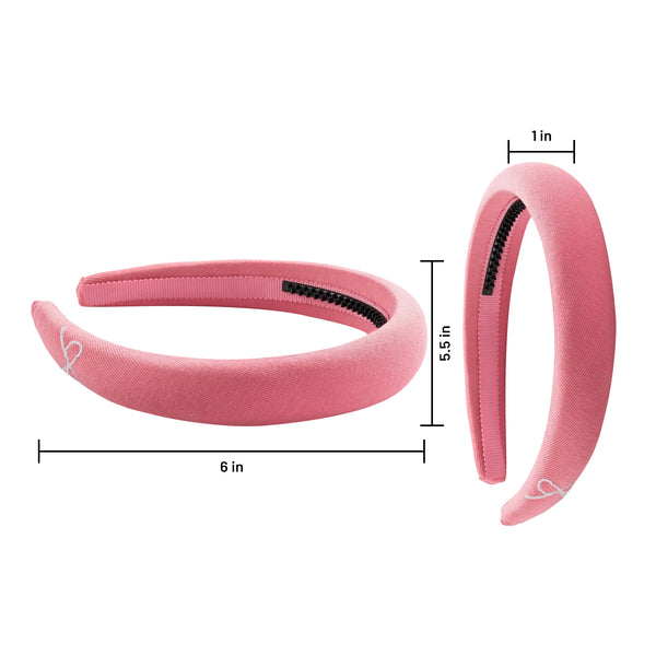 Halo Luxe Marshmallow Signature Bow Logo Padded Headband - Flamingo Pink