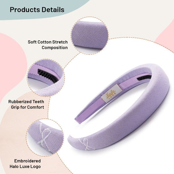 Halo Luxe Marshmallow Signature Bow Logo Padded Headband - Lavender