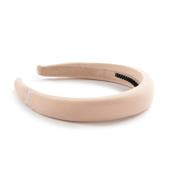 Halo Luxe Marshmallow Signature Bow Logo Padded Headband - Nude