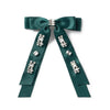 Halo Luxe Rock Candy Rhinestone Embellished Satin Bow Clip - Emerald