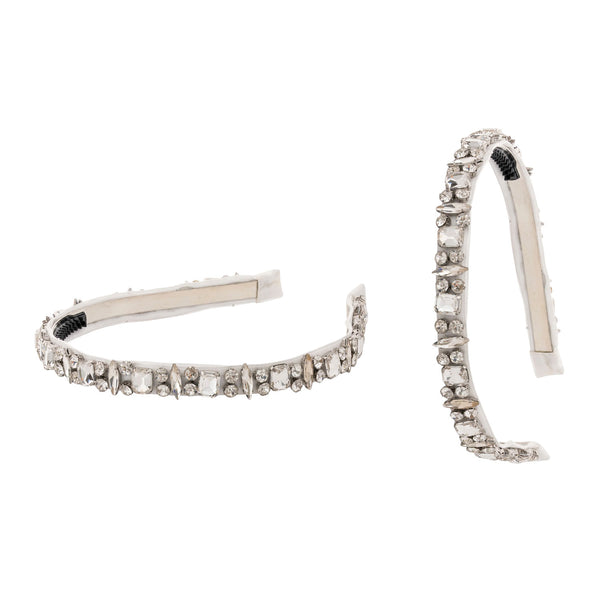 Halo Luxe Rock Candy Rhinestone Embellished Satin Headband - White