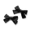 Halo Luxe Rosa Vintage Satin Double Bow Clips - Black