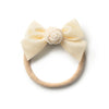 Halo Luxe Rosette Velvet Baby Band - Cream