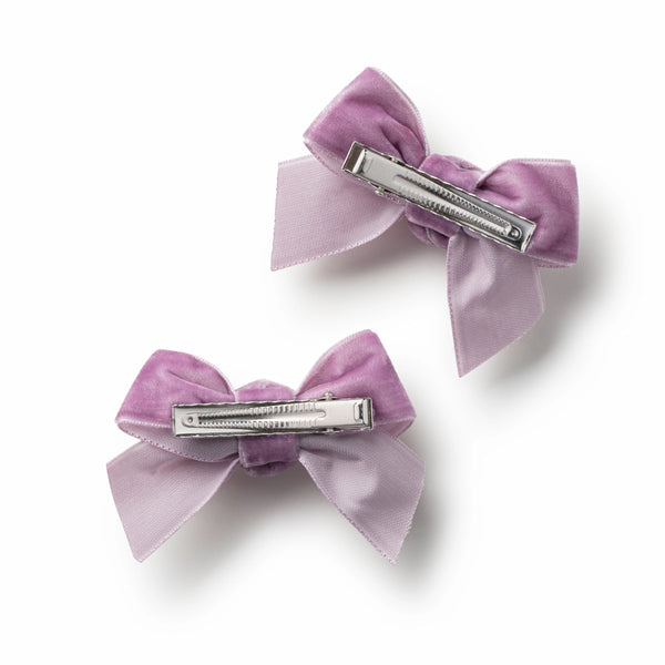 Halo Luxe Rosette Velvet Double Clip Set - Lavender