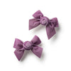 Halo Luxe Rosette Velvet Double Clip Set - Lavender