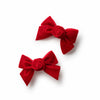 Halo Luxe Rosette Velvet Double Clip Set - Red