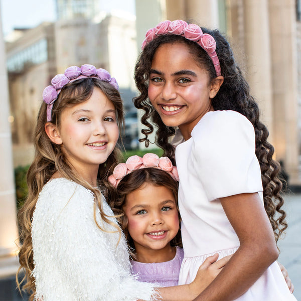 Halo Luxe Rosette Velvet Headband - Mauve