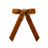 Halo Luxe Rosette Velvet Long Tail Clip - Caramel