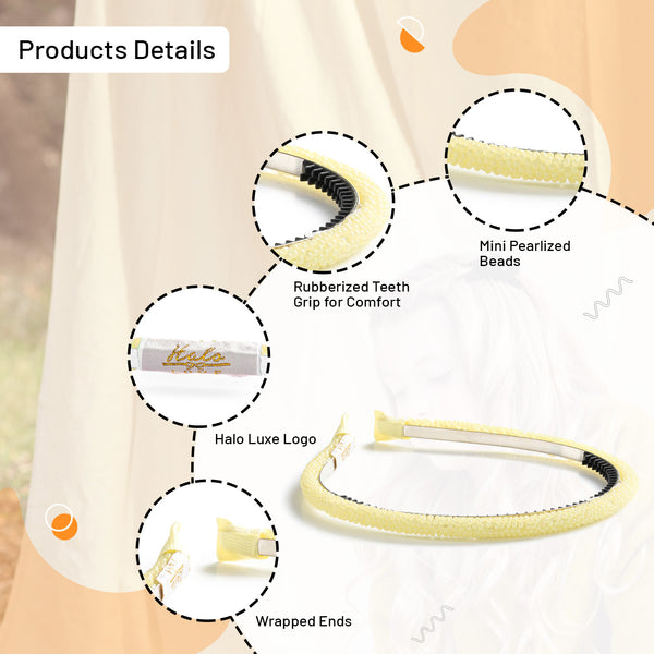 Halo Luxe Sprinkle Pearl Headband - Lemon