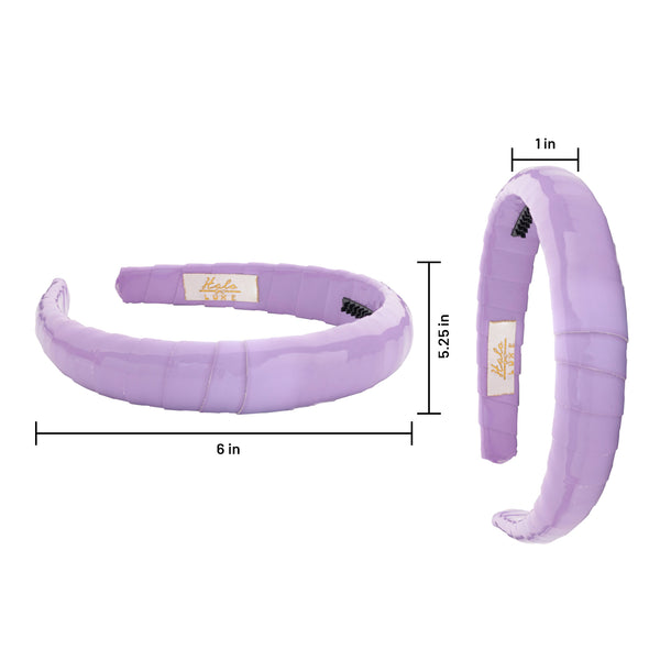 Halo Luxe Taffy Patent Leather Padded Wrapped Headband - Lavender