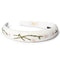 Halo Luxe Felicity Summer Soiree Linen Floral Embroidered Headband - Ivory / Beige