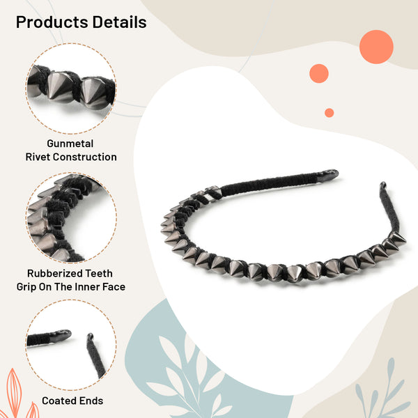 Halo Luxe Hazel Knit Rivet Headband - Black