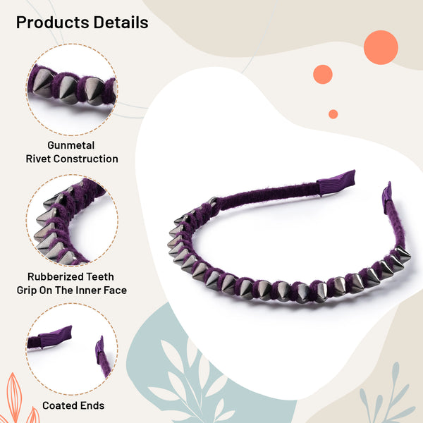Halo Luxe Hazel Knit Rivet Headband - Plum