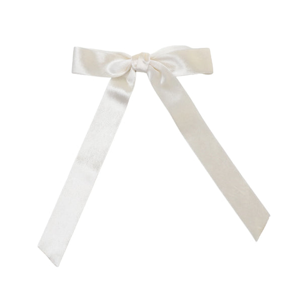 Halo Luxe Heirloom Velvet Sateen Longtail Clip - Ivory