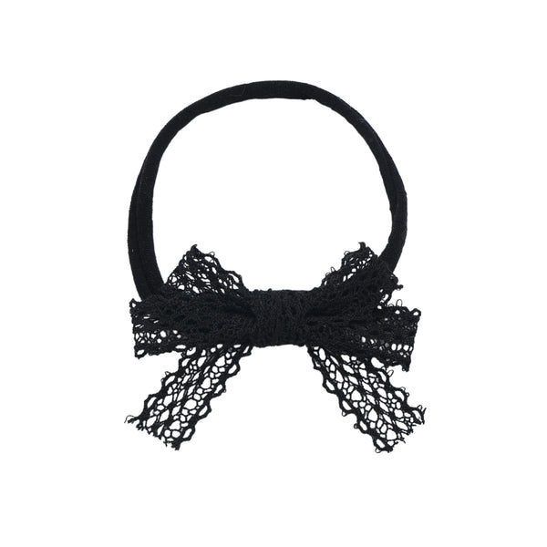 Halo Luxe Ivy Scalloped Lace Baby Headband - Black
