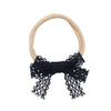 Halo Luxe Ivy Scalloped Lace Baby Headband - Navy