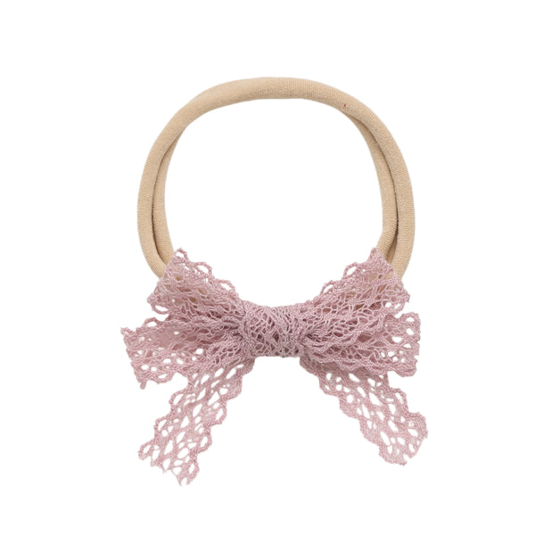 Halo Luxe Ivy Scalloped Lace Baby Headband - Mauve