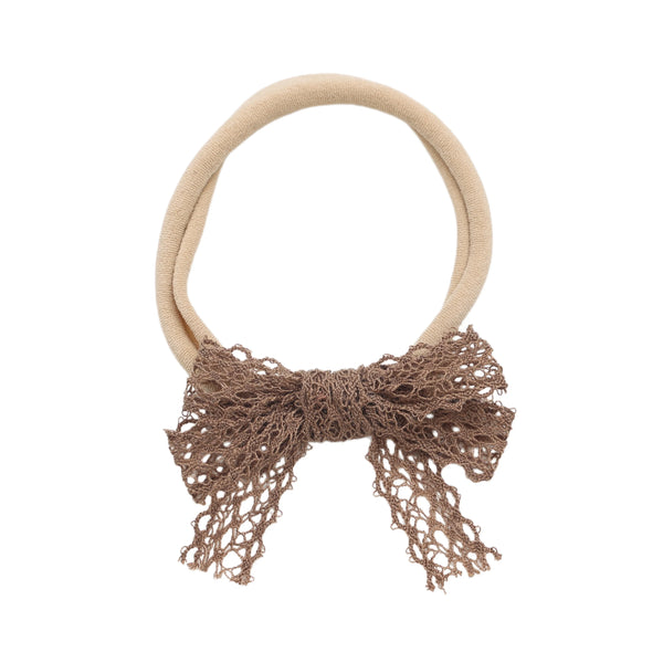Halo Luxe Ivy Scalloped Lace Baby Headband - Mocha