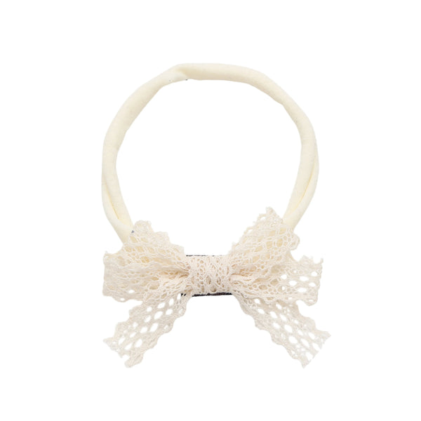 Halo Luxe Ivy Scalloped Lace Baby Headband - Ivory