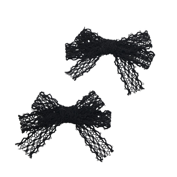 Halo Luxe Ivy Scalloped Lace Double Clip Set - Black