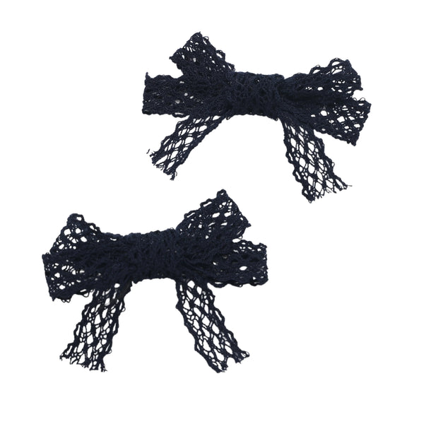 Halo Luxe Ivy Scalloped Lace Double Clip Set - Navy