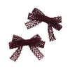 Halo Luxe Ivy Scalloped Lace Double Clip Set - Wine