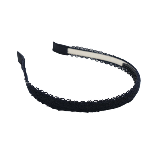 Halo Luxe Ivy Scalloped Lace Headband - Black