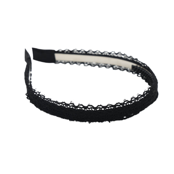 Halo Luxe Ivy Scalloped Lace Headband - Navy