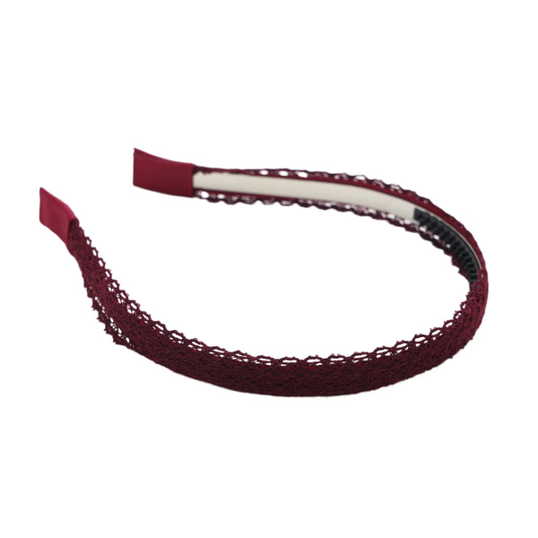 Halo Luxe Ivy Scalloped Lace Headband - Wine