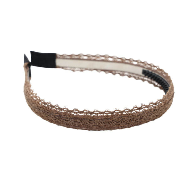 Halo Luxe Ivy Scalloped Lace Headband - Mocha